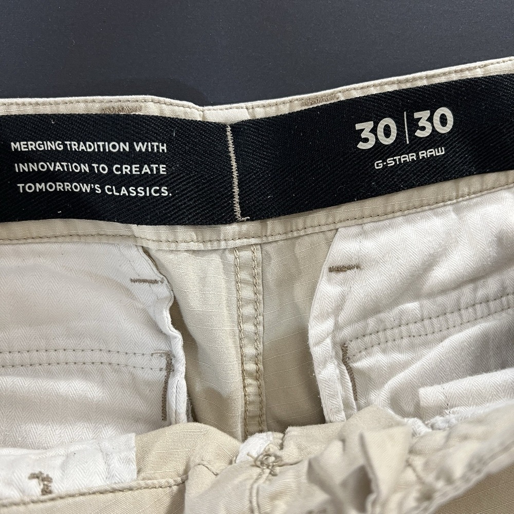 G Star Raw Cargo Pants Men's 30x30 Beige Multi Pockets Utility Outdoors Workwear - Picture 8 of 12